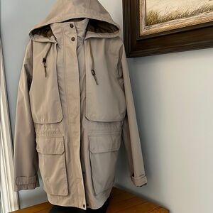 Eddie Bauer Cream Hooded Parka Jacket